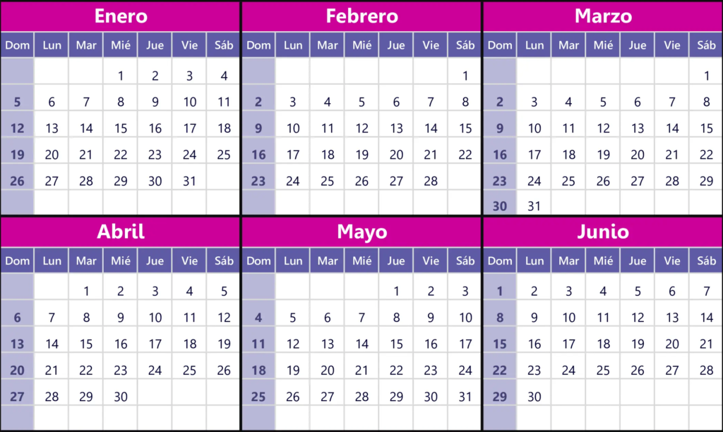 Calendario Anual 2025 Para Imprimir Gratis — PDF, Excel, PNG