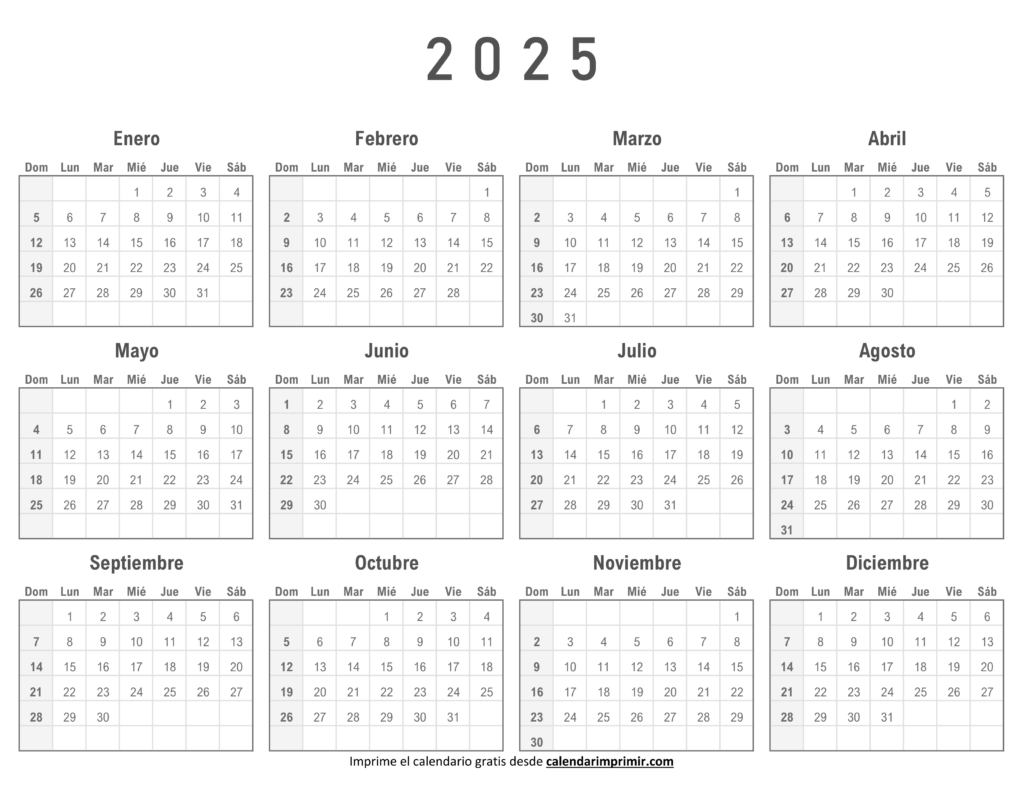 Calendario Mensual 2025 Para Imprimir Calendar Imprimir 7095