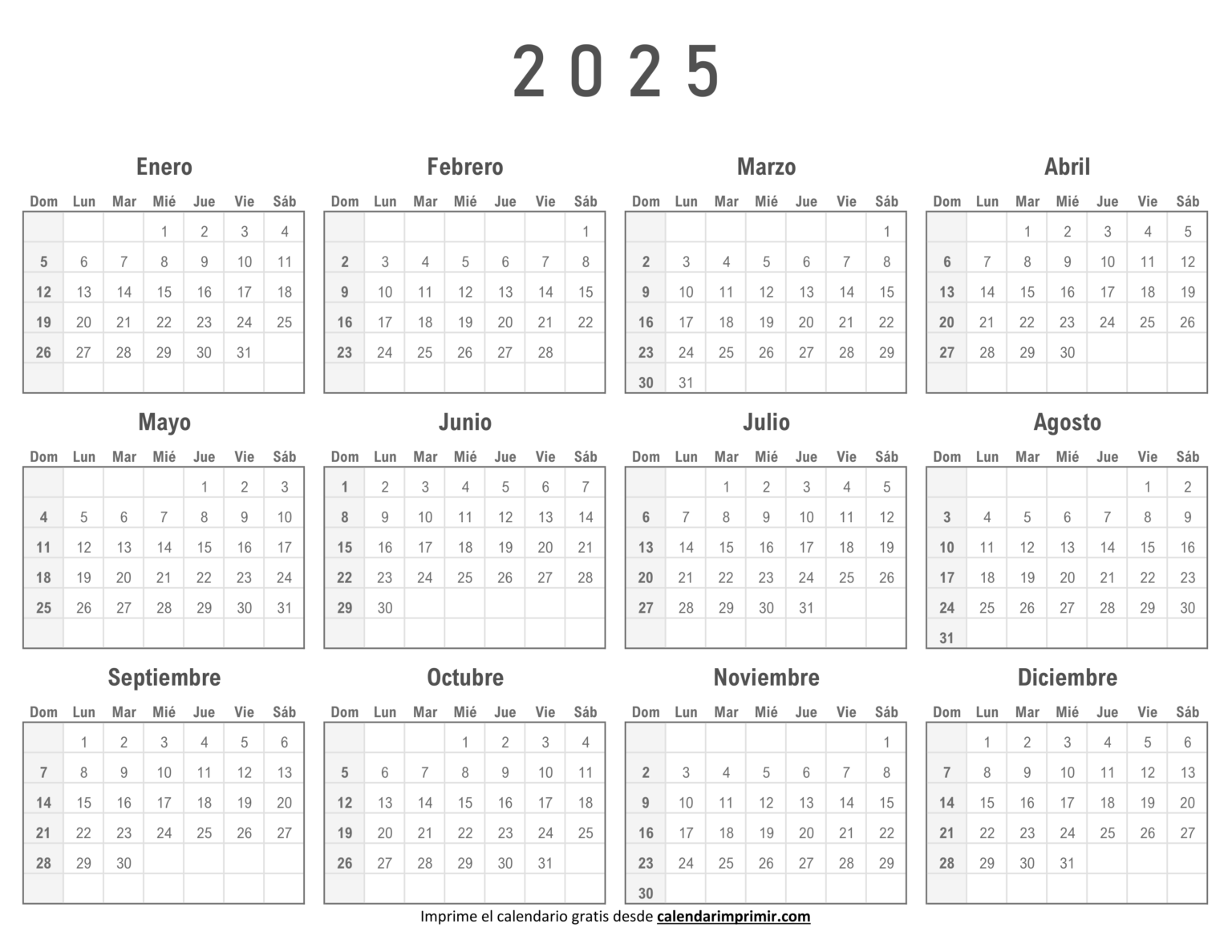 Calendario Mensual 2025 Para Imprimir Calendar Imprimir 5858