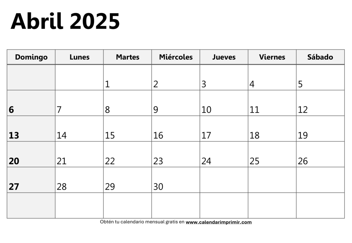 Calendario Mensual 2025 Para Imprimir Calendar Imprimir